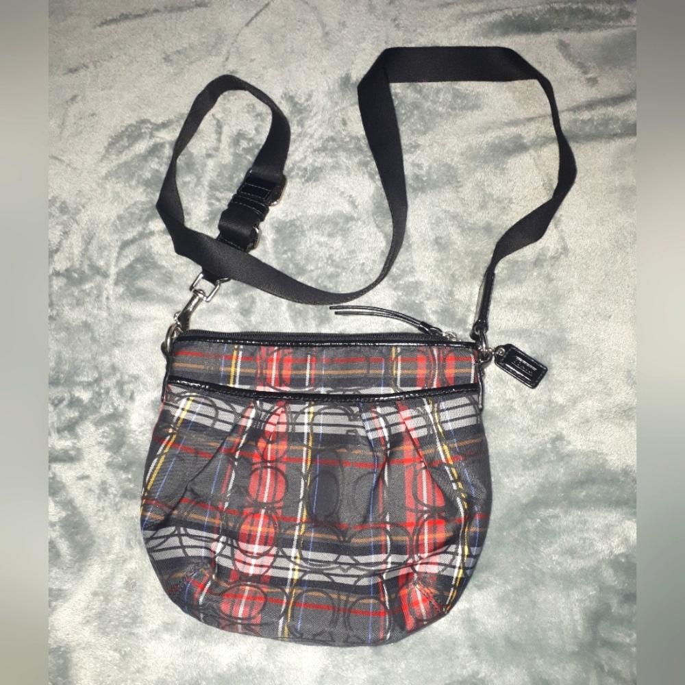 Coach Poppy Tartan Mini Crossbody